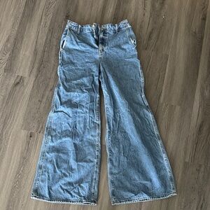 Madewell wide leg sweep trouser jeans